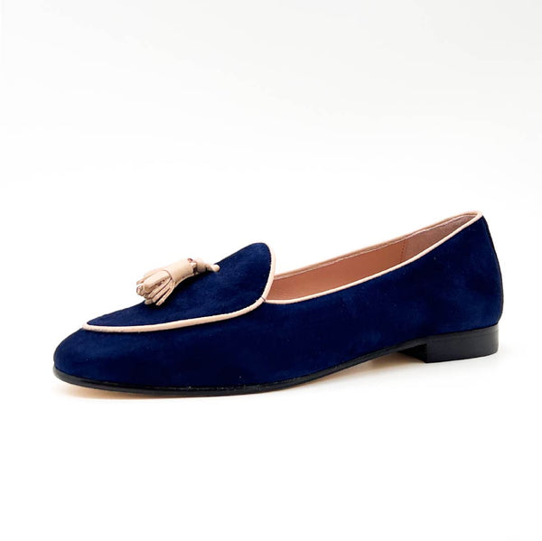 Tassel Loafer Blau Damenschuhe - Michael & Albina Exklusive Schuhe - Online Shop