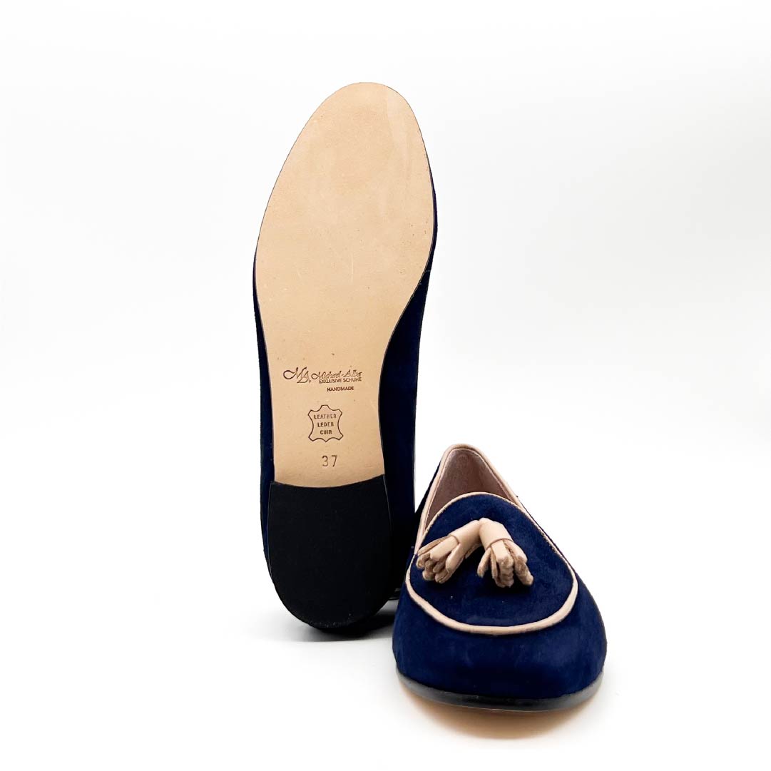 Tassel Loafer Blau Damenschuhe - Michael & Albina Exklusive Schuhe - Online Shop
