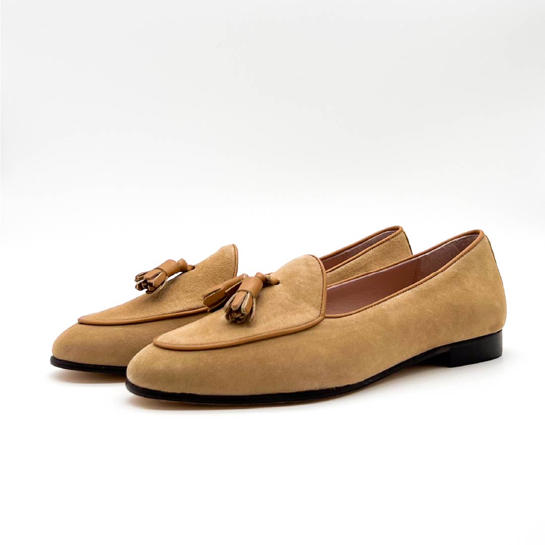 Tassel Loafer Beige Damenschuhe - Michael & Albina Exklusive Schuhe - Online Shop