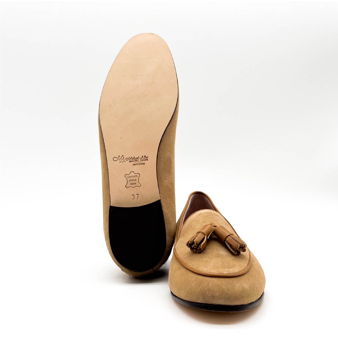 Tassel Loafer Beige Damenschuhe - Michael & Albina Exklusive Schuhe - Online Shop