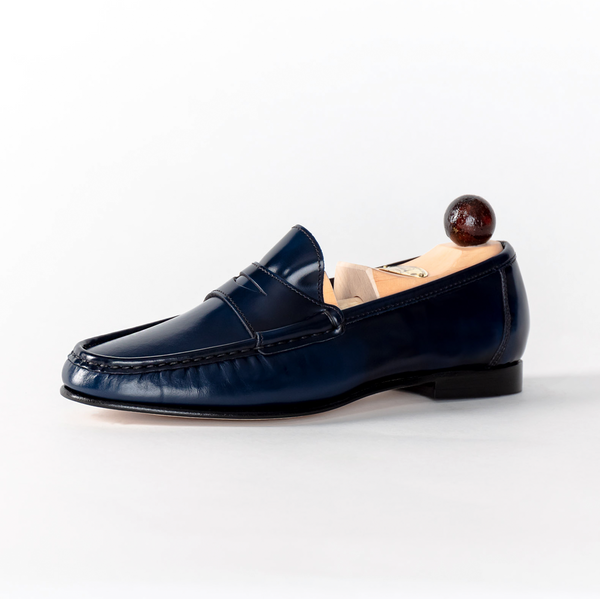 Loafer Blau | Hand Brushed Box Calf Leder | Damenschuhe - Michael & Albina Exklusive Schuhe - Online Shop