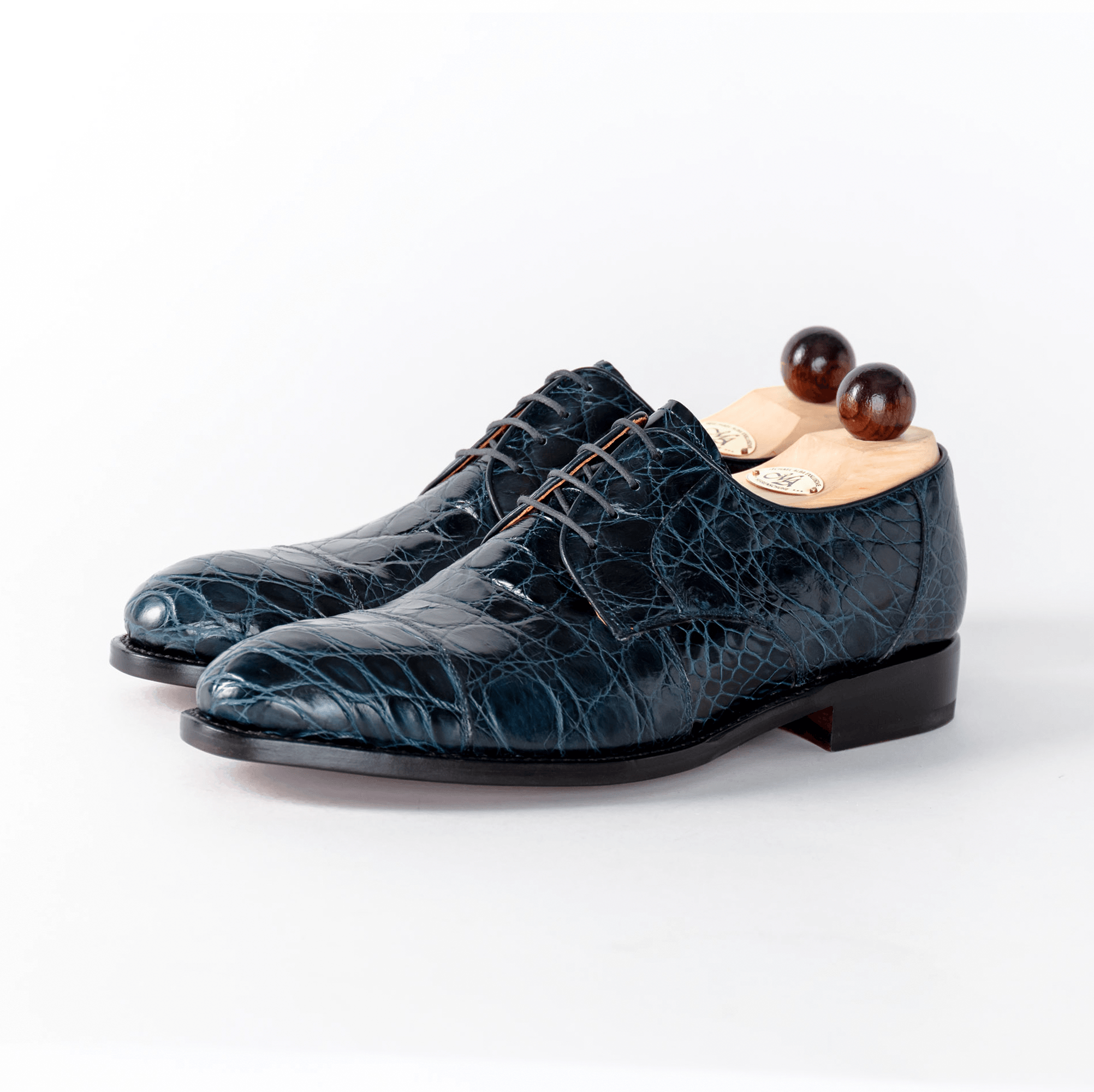 Echt Crocco Leder - Blau&Navy - Michael & Albina Exklusive Schuhe - Online Shop