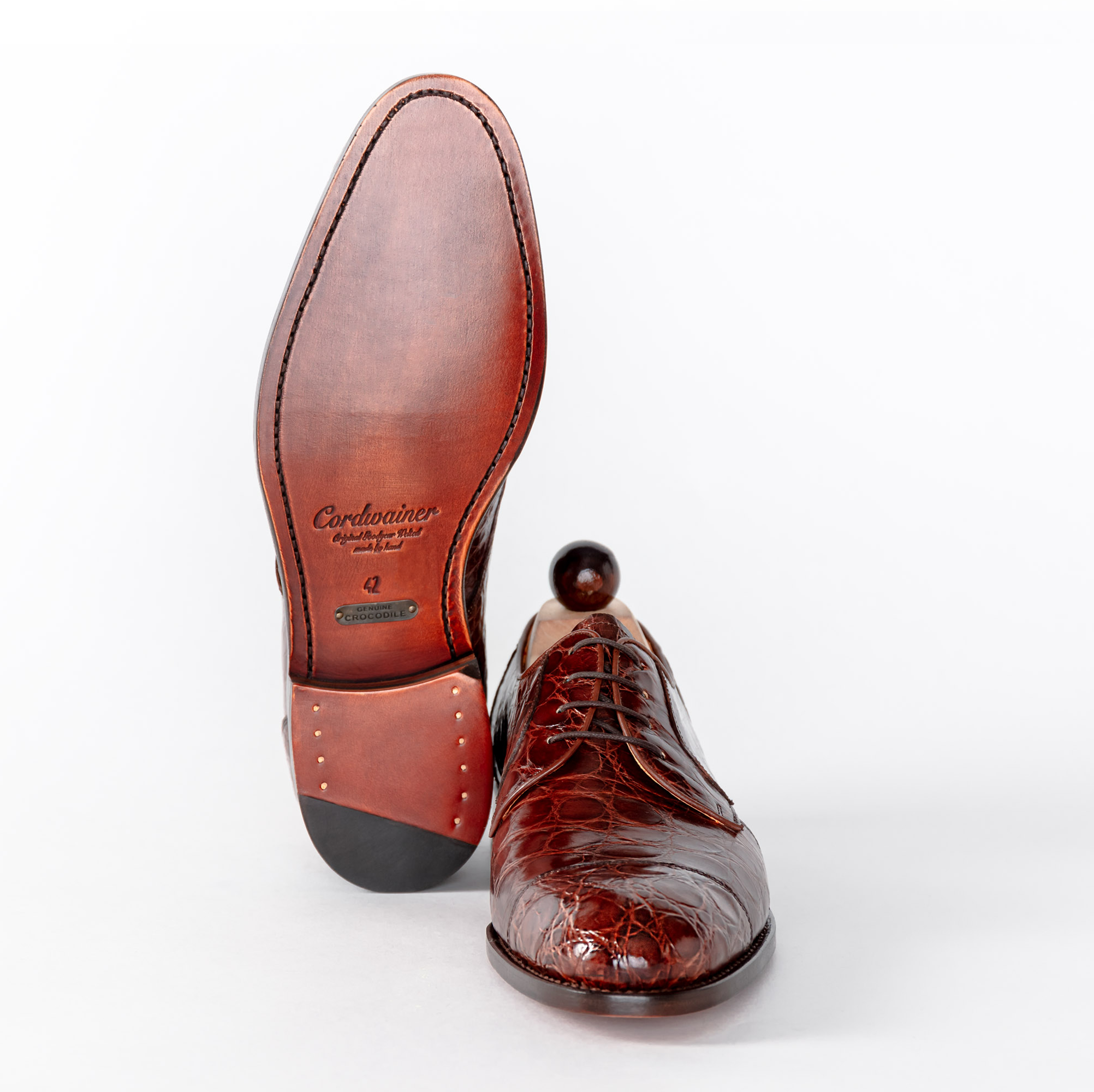 Echt Crocco Leder - Cognac - Michael & Albina Exklusive Schuhe - Online Shop